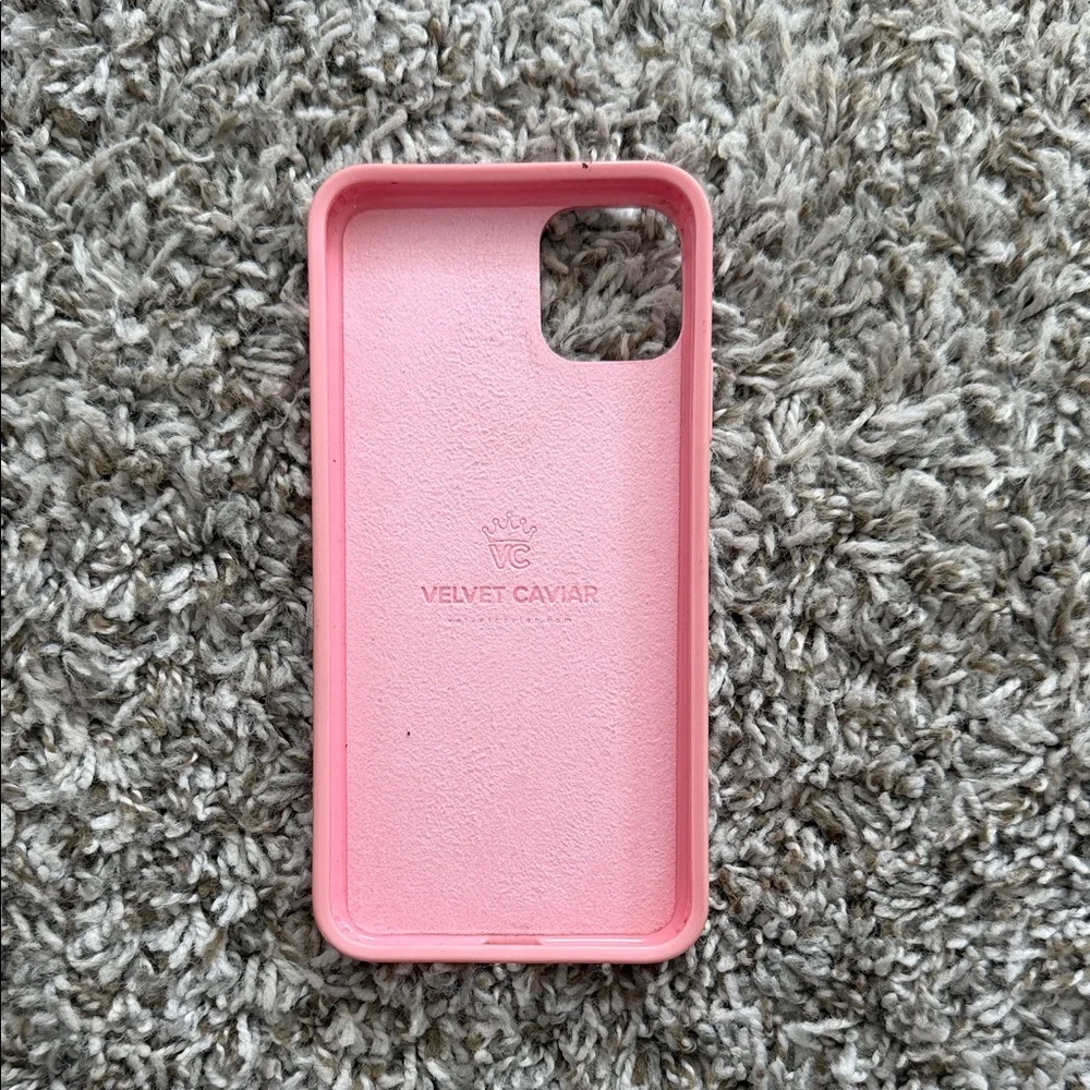 Velvet Caviar Pink Phone 15 Pro Max Case with Hot Pink Heart Graphic